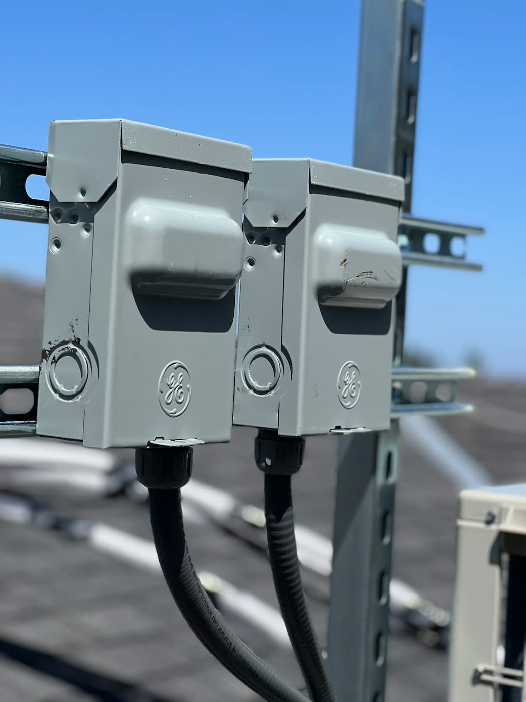 Technical equipment detail used as a temporary placeholder for solar electrical integration