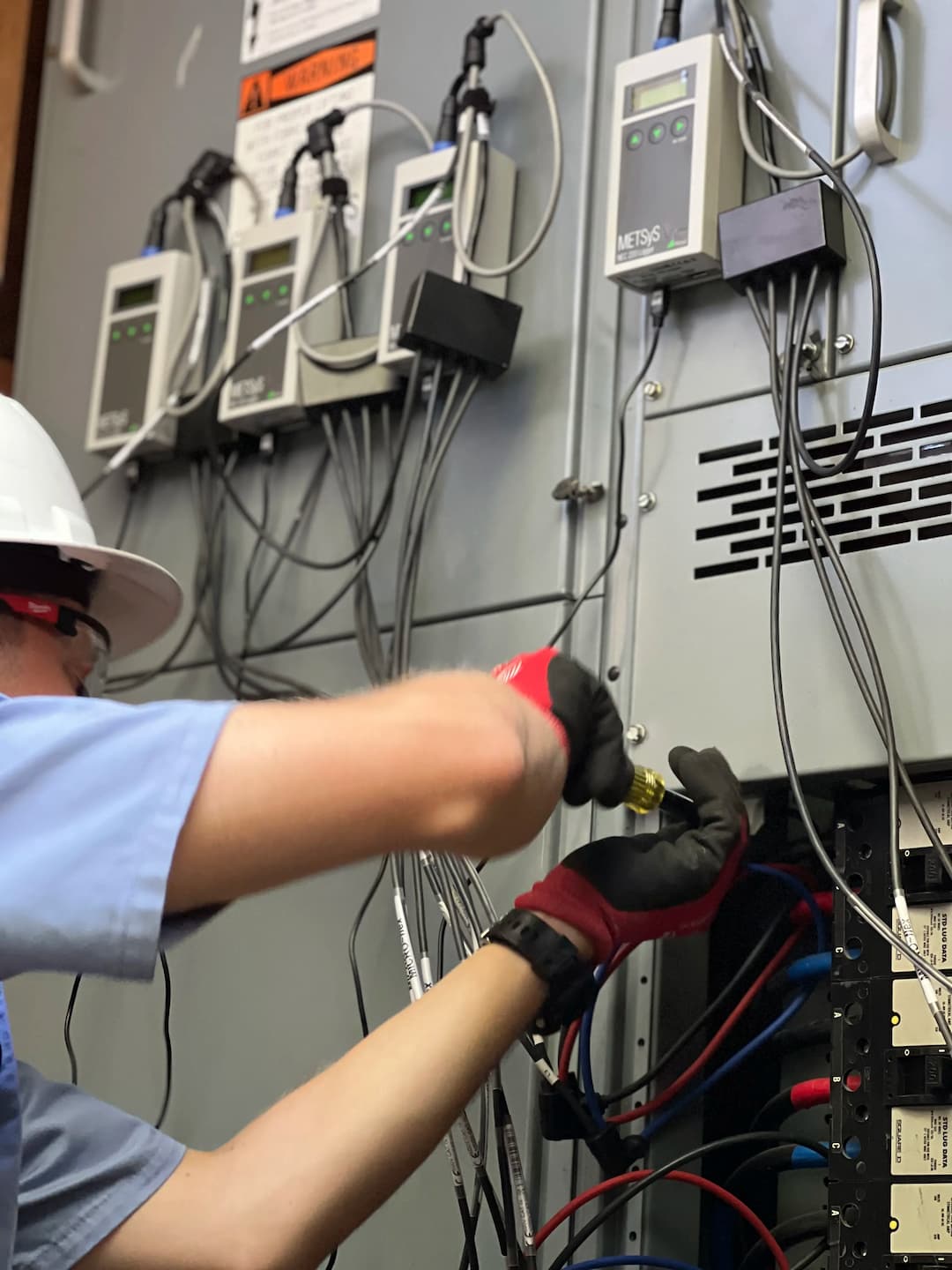 Technician performing diagnostic field work